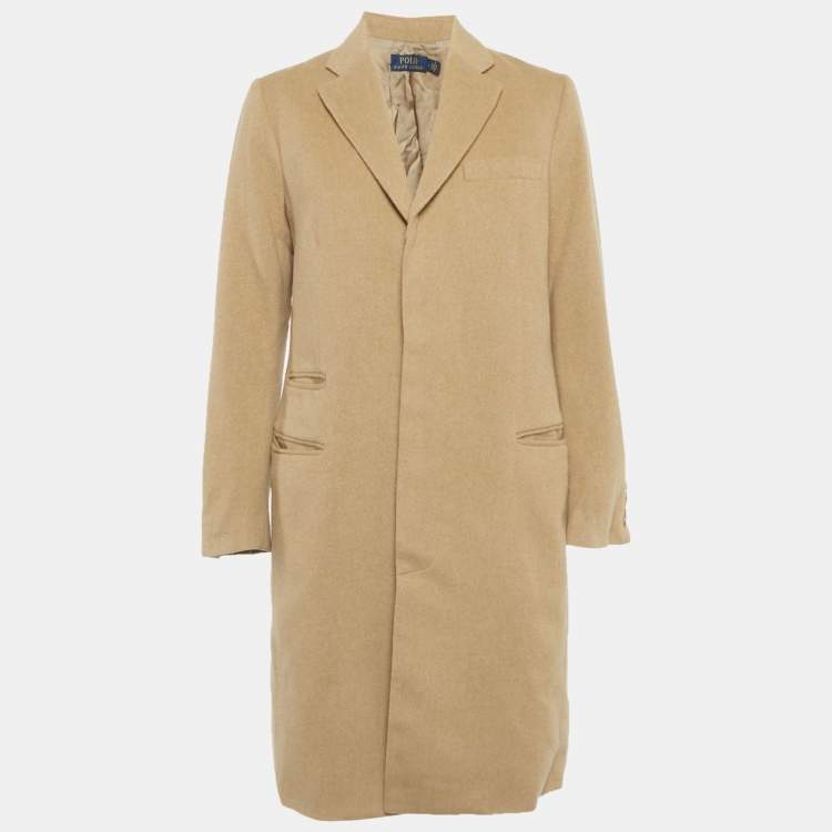 Pre Owned Polo Ralph Lauren Beige Wool Blend Mid-Length Coat S