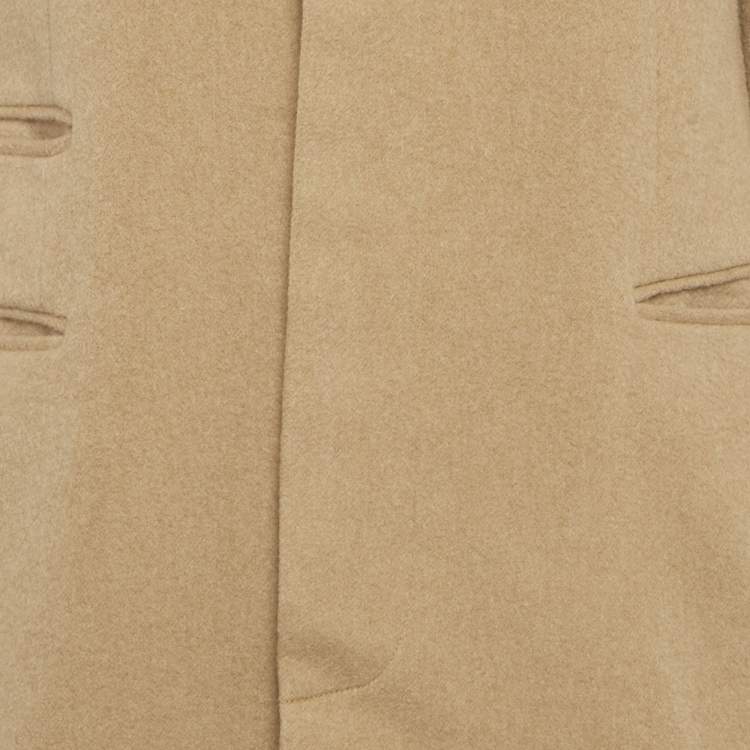 Pre Owned Polo Ralph Lauren Beige Wool Blend Mid-Length Coat S