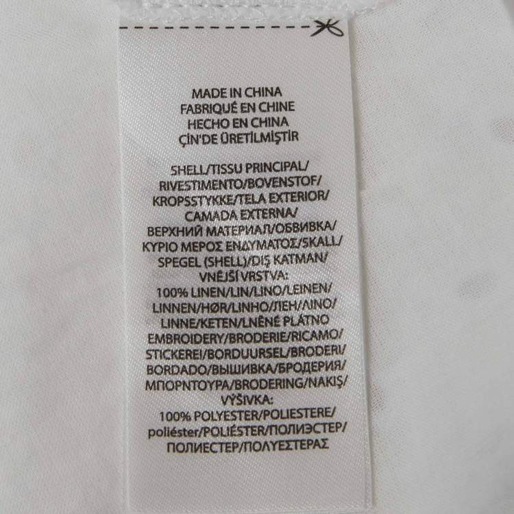 Pre Owned Polo Ralph Lauren White Linen Eyelet Belted Midi Dress XS 