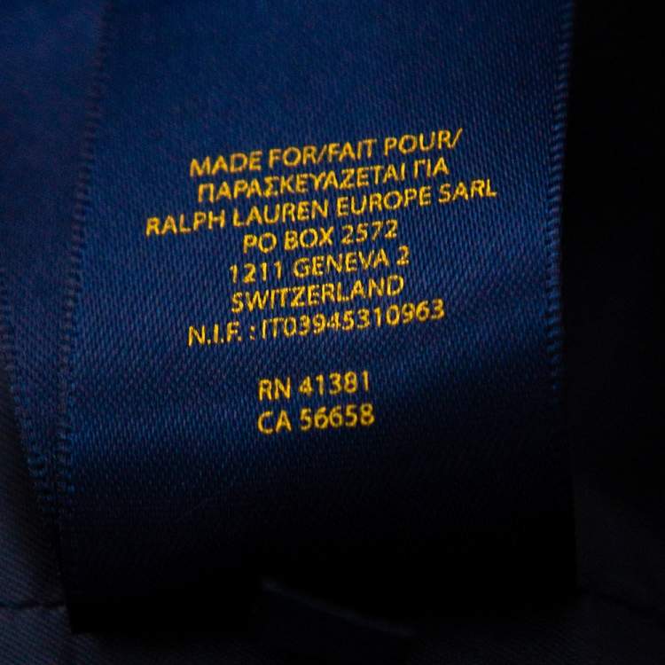 Pre Owned Polo Ralph Lauren Indigo Blue Linen Button Front Blazer S