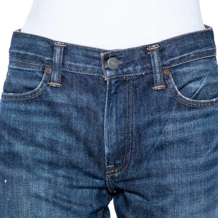 Pre Owned Polo Ralph Lauren Blue Denim Astor Slim Boyfriend Jeans M
