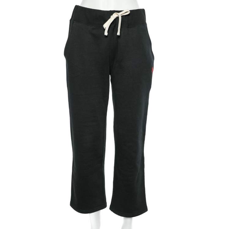 Pre Owned Polo Ralph Lauren Black Cotton Knit Track Pants S