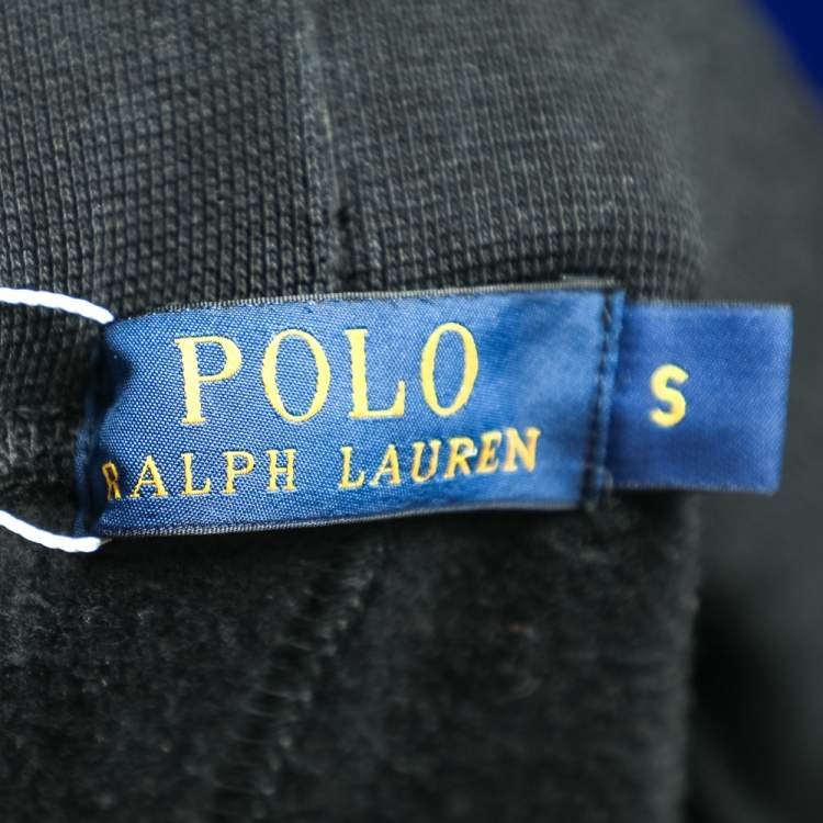 Pre Owned Polo Ralph Lauren Black Cotton Knit Track Pants S