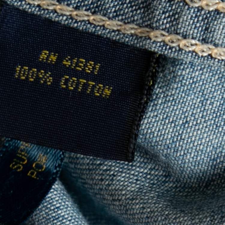 Pre Owned Polo Ralph Lauren Blue Denim Distressed Shirt S