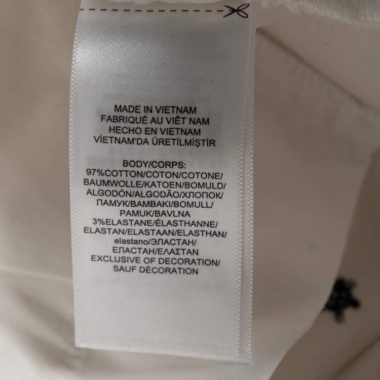 Pre Owned Polo Ralph Lauren White Sail Embroidered Cotton Slim Fit Pants M