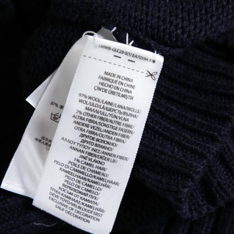 Pre Owned Polo Ralph Lauren Navy Blue Teddy Bear Wool Knit Sweater M 