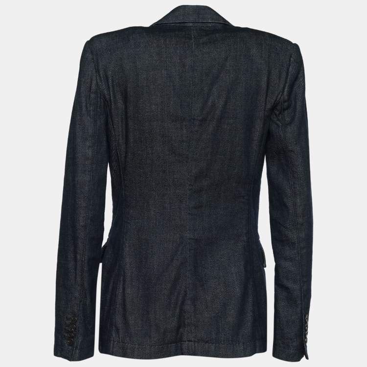 Pre Owned Polo Ralph Lauren Blue Denim Single Breasted Blazer XS