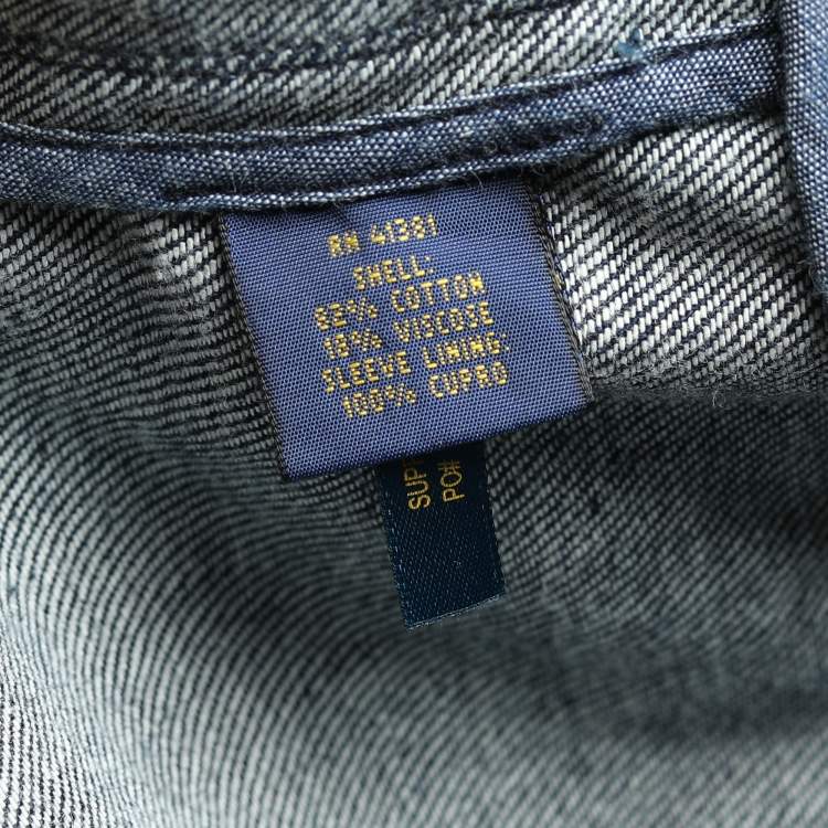 Pre Owned Polo Ralph Lauren Blue Denim Single Breasted Blazer XS