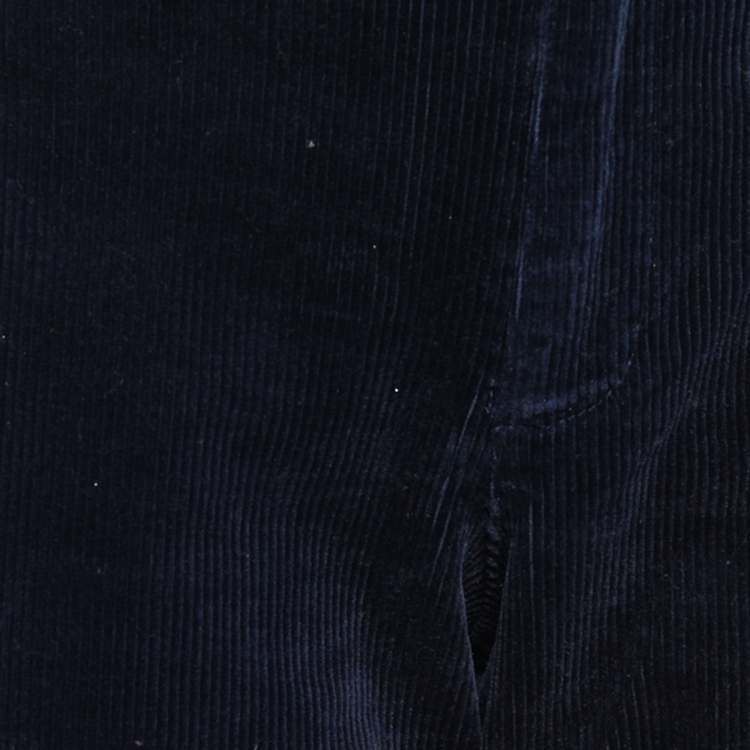 مملوكة مسبقًا Polo Ralph Lauren Navy Blue Corduroy Straight Fit Trousers XL