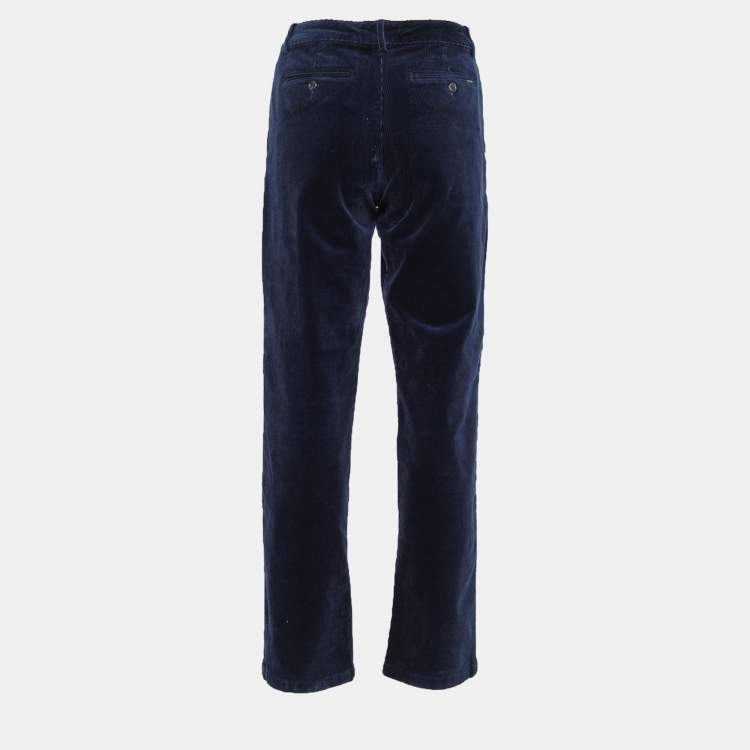 Beams Plus 2 Pleat Corduroy Trousers - Navy Blue | Garmentory