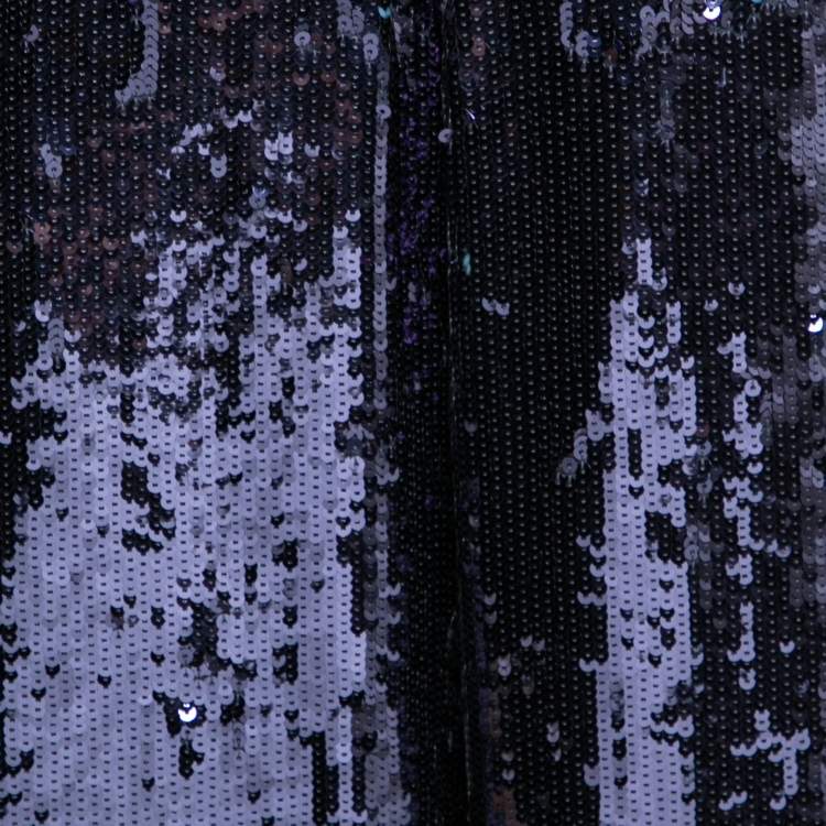 مملوكة مسبقًا Polo Ralph Lauren Navy Blue Sequin Embellished Wide Leg Pants L