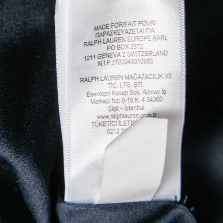 مملوكة مسبقًا Polo Ralph Lauren Navy Blue Sequin Embellished Wide Leg Pants L