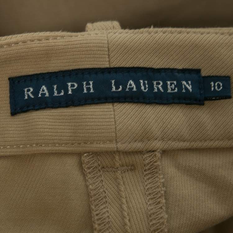 Pre Owned Polo Ralph Lauren Beige Cotton Trouser L