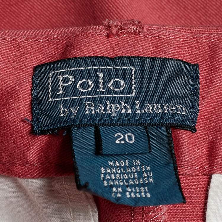 Pre Owned Polo Ralph Lauren Burnt Red Denim Shorts XL
