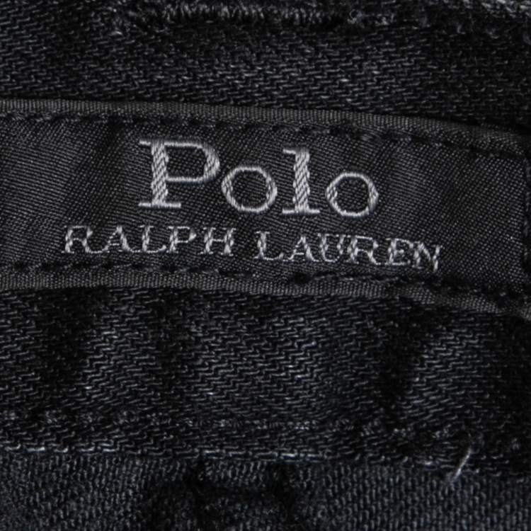 Pre Owned Polo Ralph Lauren Black and Red Side Stripe Denim Jeans S