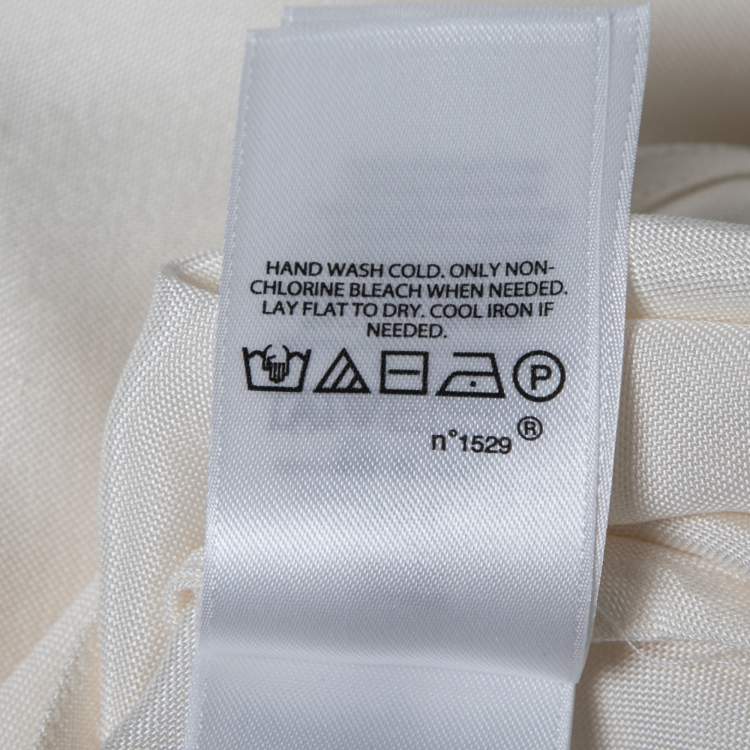 Pre Owned Polo Ralph Lauren White Satin Button Front Belted Maxi Dress S