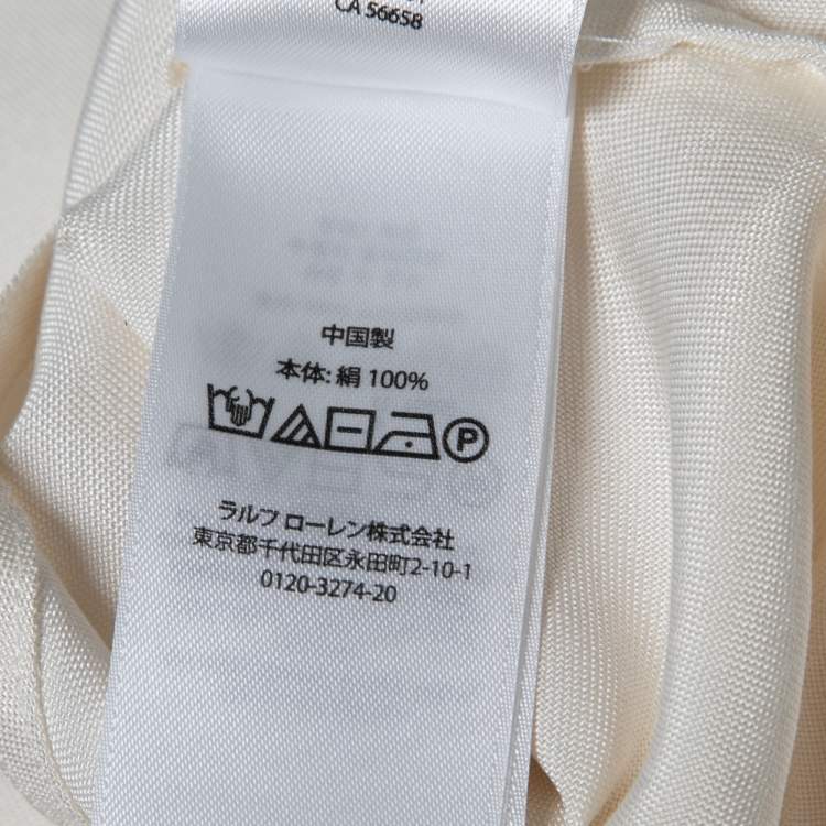 Pre Owned Polo Ralph Lauren White Satin Button Front Belted Maxi Dress S