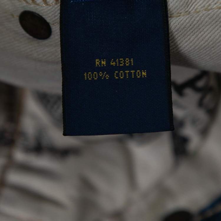Pre Owned Polo Ralph Lauren Blue Distressed Denim Astor Boyfriend Jeans M Waist 32