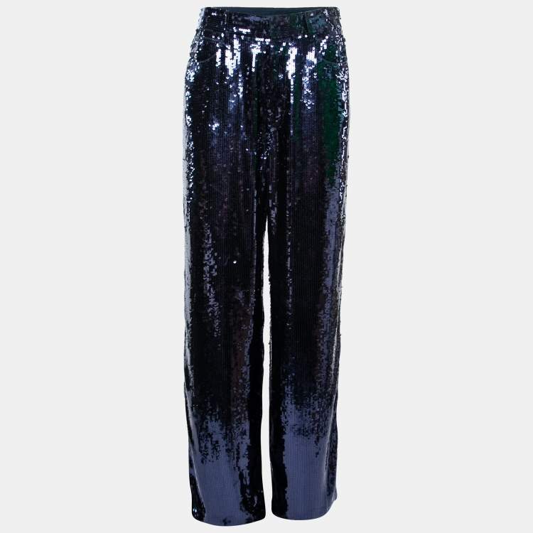 Polo Ralph Lauren Navy Blue Sequin Embellished Wide Leg Pants M Polo Ralph  Lauren | TLC