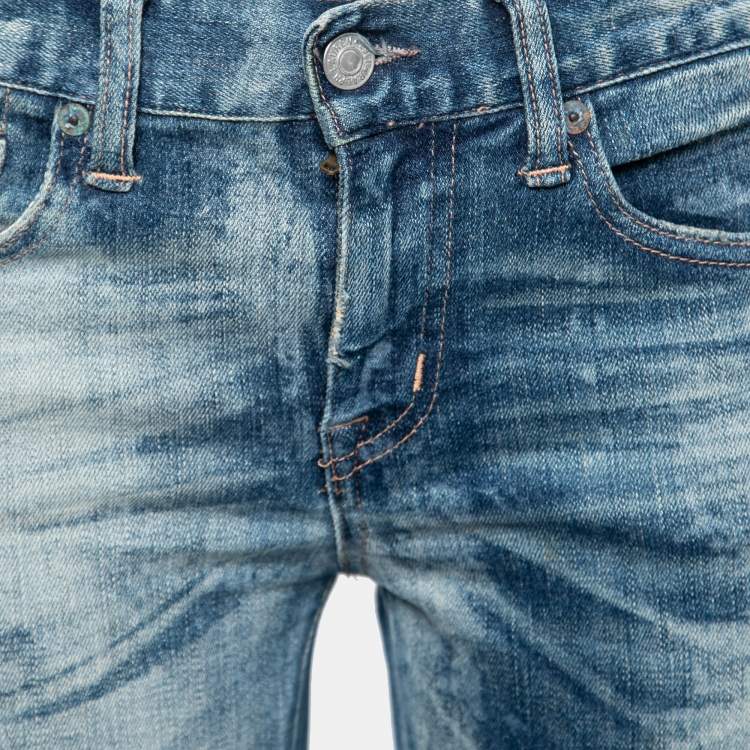 Pre Owned Polo Ralph Lauren Blue Denim Distressed Jeans S Waist 28" 