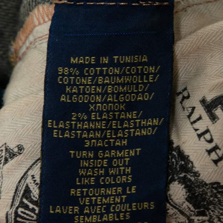 Pre Owned Polo Ralph Lauren Blue Denim Distressed Jeans S Waist 28" 