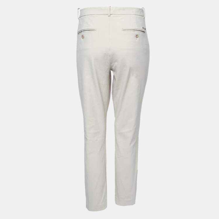 Pre Owned Polo Ralph Lauren Grey Cotton Tailored Trousers L 