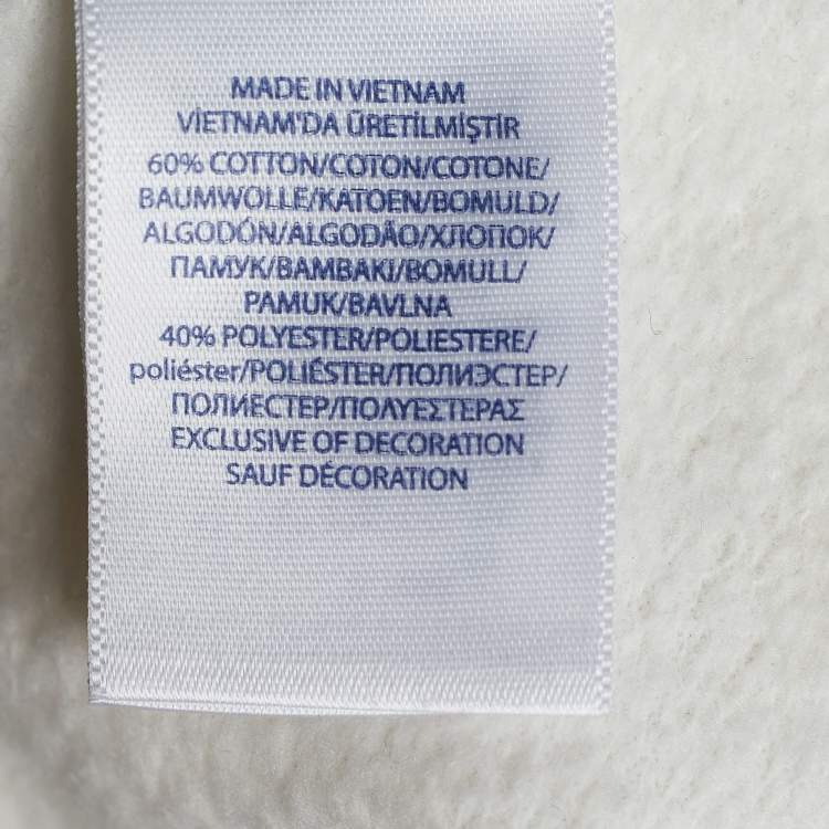 مملوكة مسبقًا Polo Ralph Lauren Off White Cotton Long Sleeve Sweatshirt M