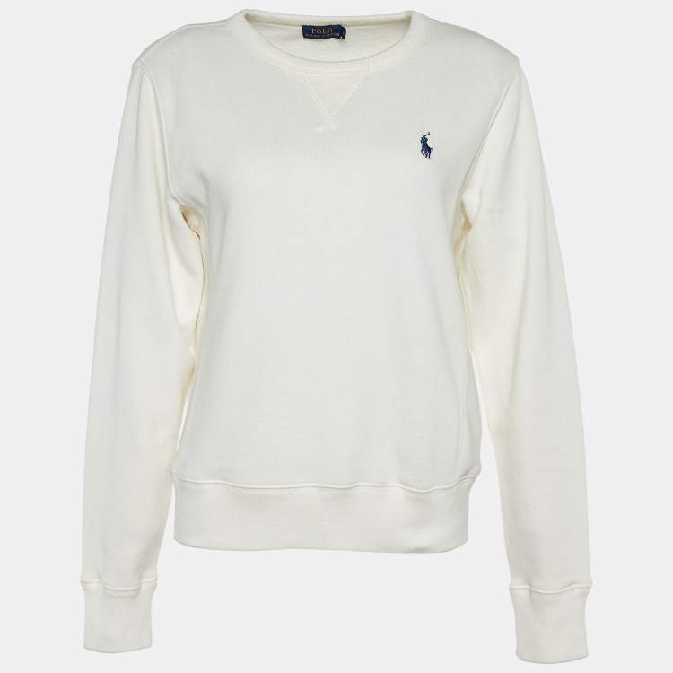 Polo Ralph Lauren Off White Cotton Long Sleeve Sweatshirt M Polo Ralph ...