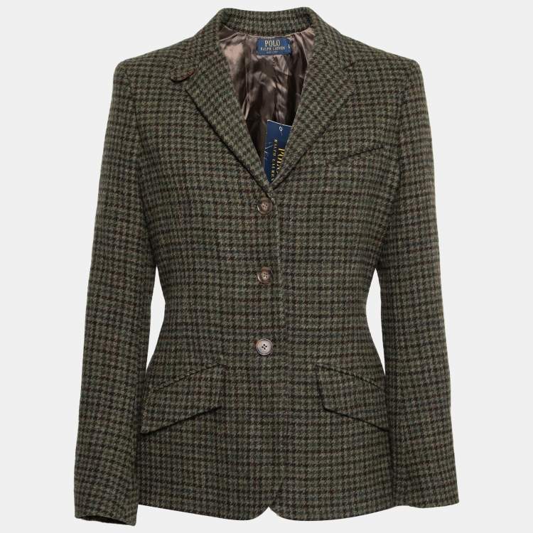 Polo By Ralph Lauren Olive Green Checked Tweed Jacket L Polo Ralph ...