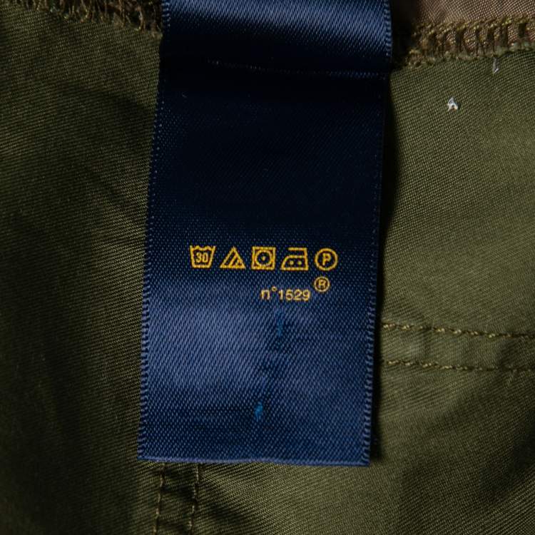 Pre Owned Polo Ralph Lauren Olive Green Cotton Cropped Trousers M  