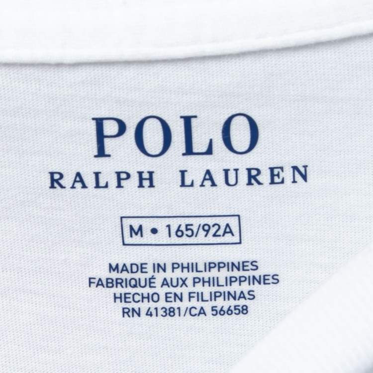 Pre Owned Polo Ralph Lauren White Teddy Bear Print Cotton Short Sleeve T-Shirt M