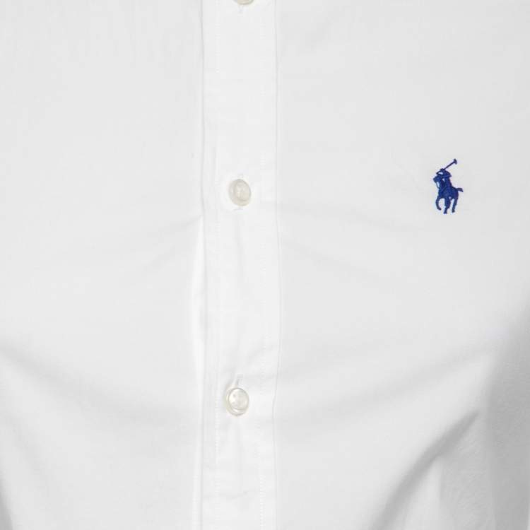 مملوكة مسبقًا Polo Ralph Lauren White Cotton Slim Fit Button Front Shirt S