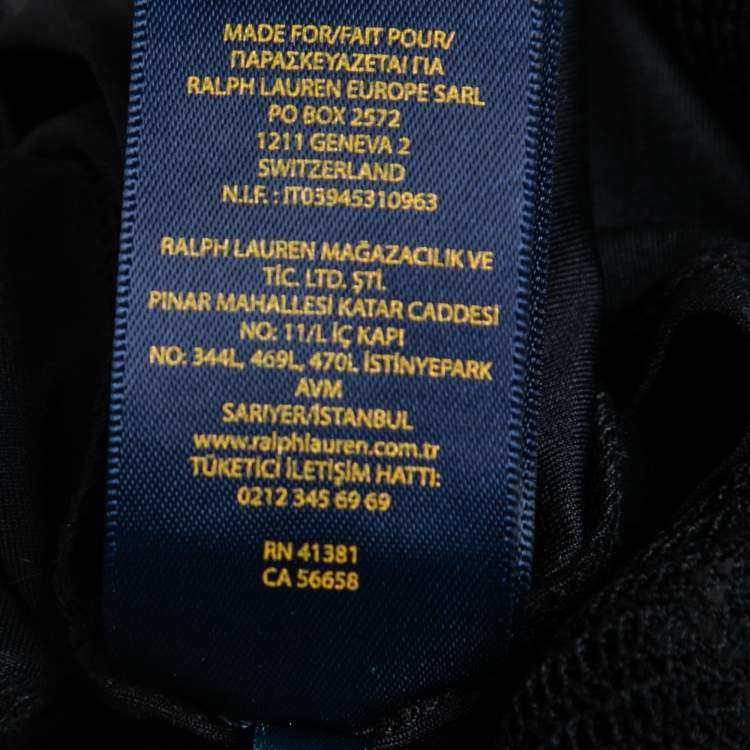 Pre Owned Polo Ralph Lauren Black Crochet Knit Tiered Top M