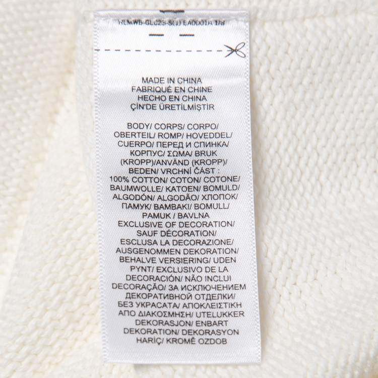 Pre Owned Polo Ralph Lauren White Knit Button Front Cardigan L