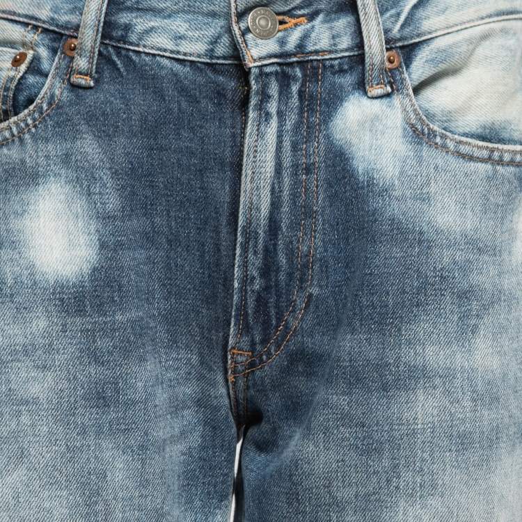 Pre Owned Polo Ralph Lauren Blue Dyed Washed Denim Avery Boyfriend Jean M Waist 27"