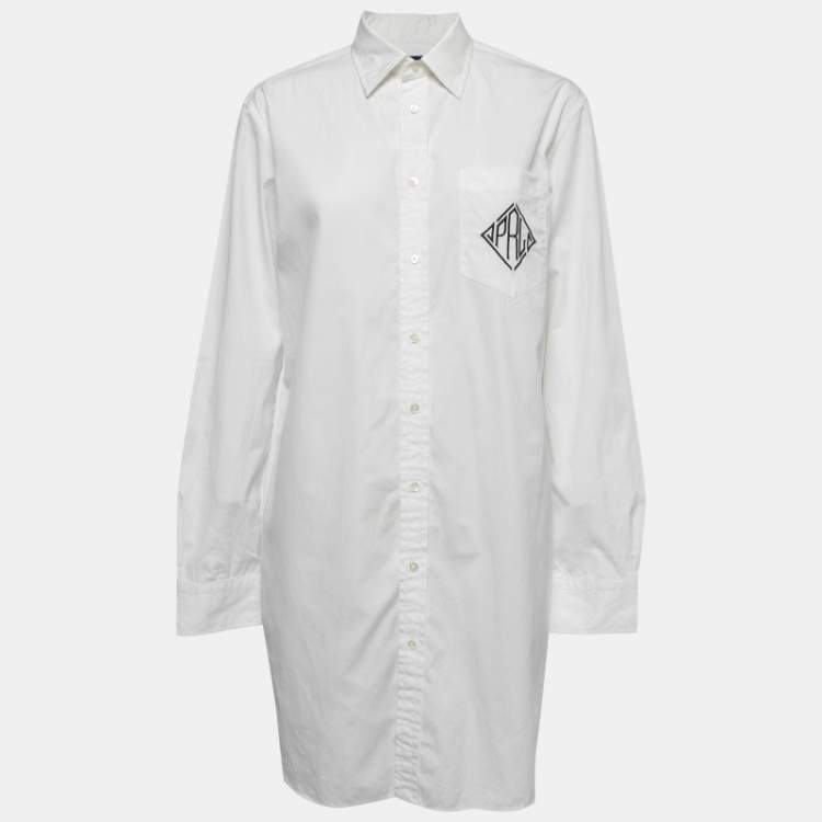 Pre Owned Polo Ralph Lauren White Cotton Long Shirt L
