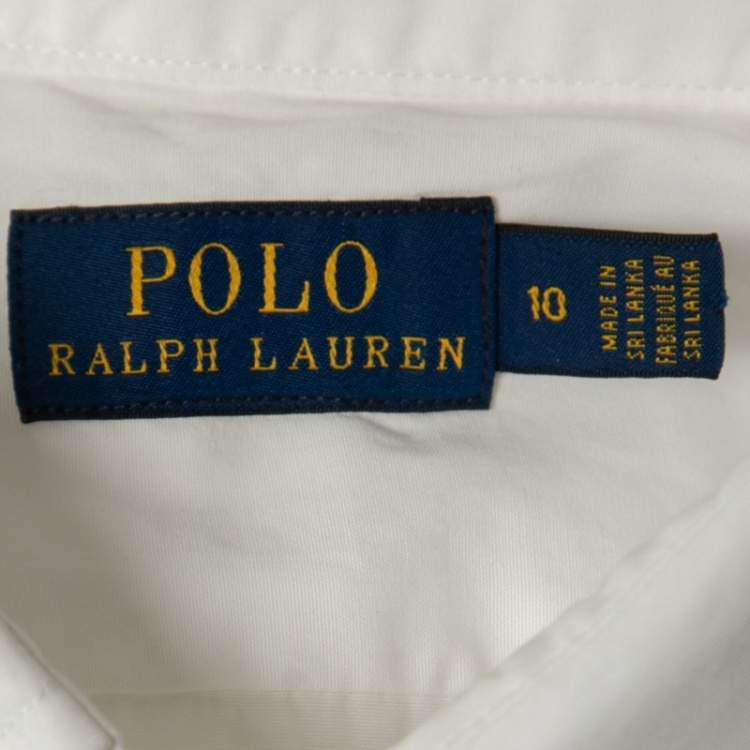 Pre Owned Polo Ralph Lauren White Cotton Long Shirt L