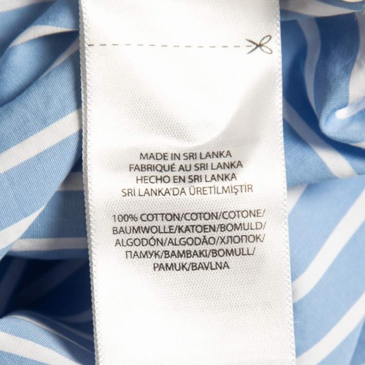 Pre Owned Polo Ralph Lauren Blue Striped Cotton Oversized Shirt M