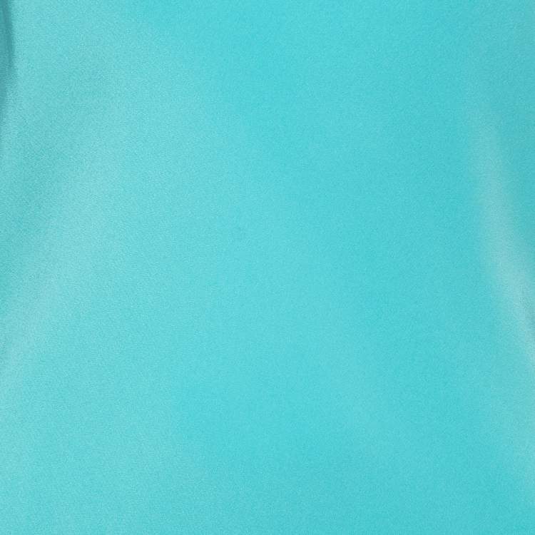 Pre Owned Polo Ralph Lauren Light Blue Chiffon Silk Slip Dress L