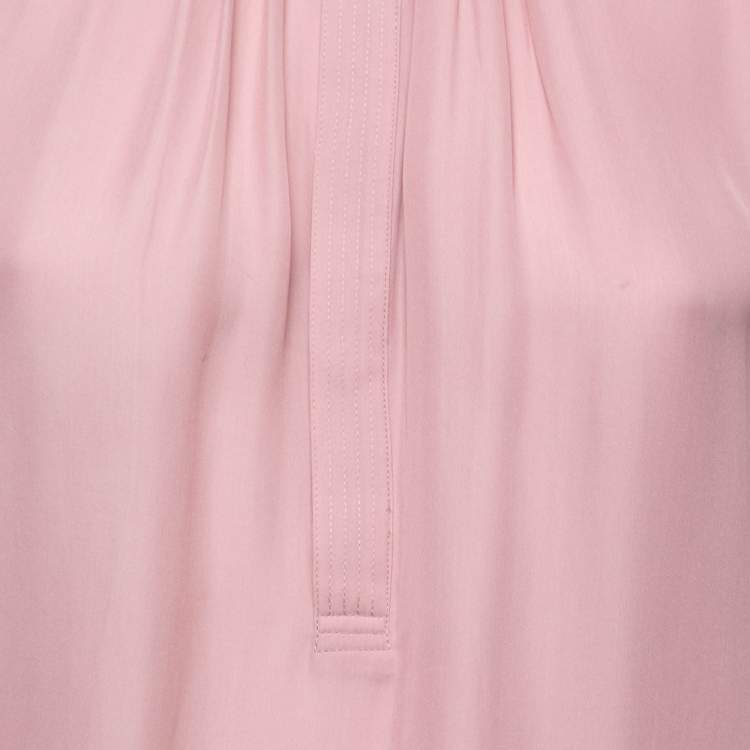 Pre Owned Polo Ralph Lauren Pink Silk Blend Full Sleeve Blouse S