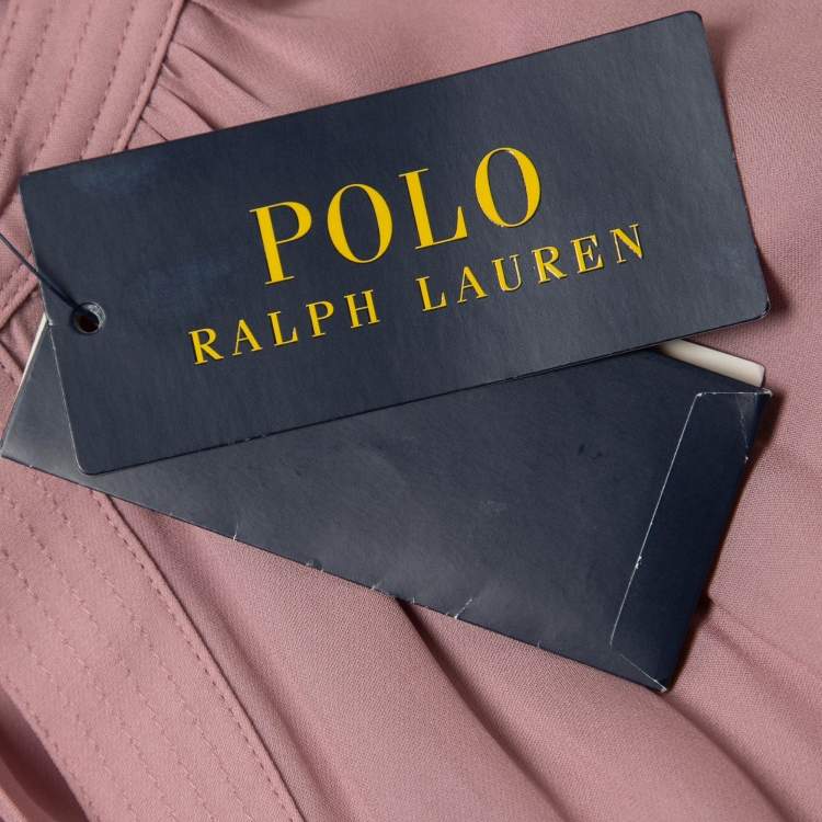 Pre Owned Polo Ralph Lauren Pink Silk Blend Full Sleeve Blouse S