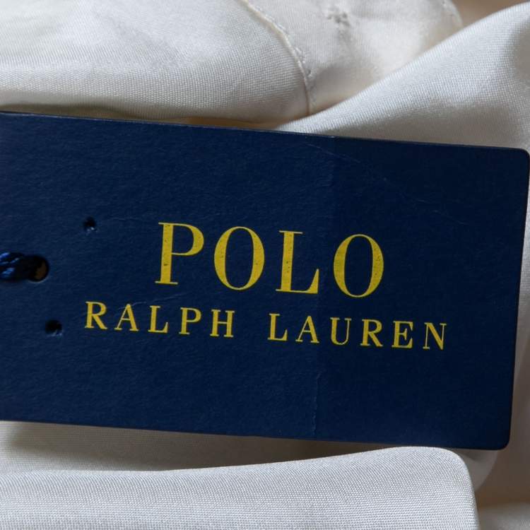 Pre Owned Polo Ralph Lauren Off White Lace Maxi Skirt M