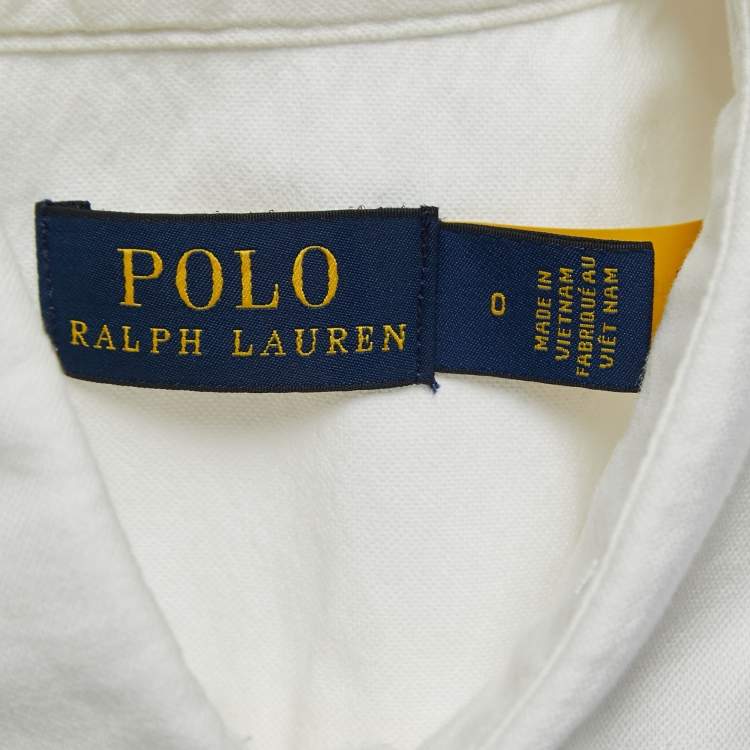 Pre Owned Polo Ralph Lauren White Denim Belted Shirt Dress XS