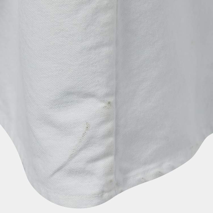 Pre Owned Polo Ralph Lauren White Denim Belted Shirt Dress XS