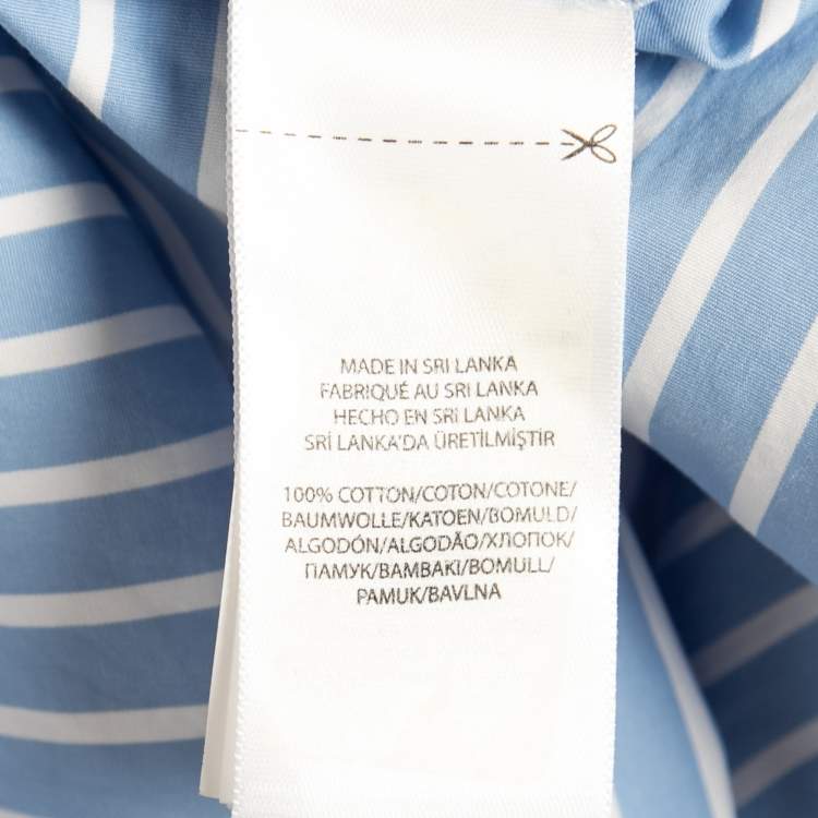 مملوكة مسبقًا Polo Ralph Lauren Blue Striped Cotton Oversized Shirt L