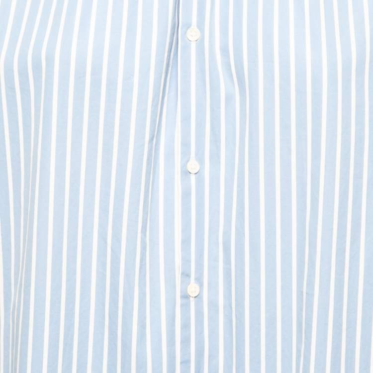 مملوكة مسبقًا Polo Ralph Lauren Blue Striped Cotton Oversized Shirt L