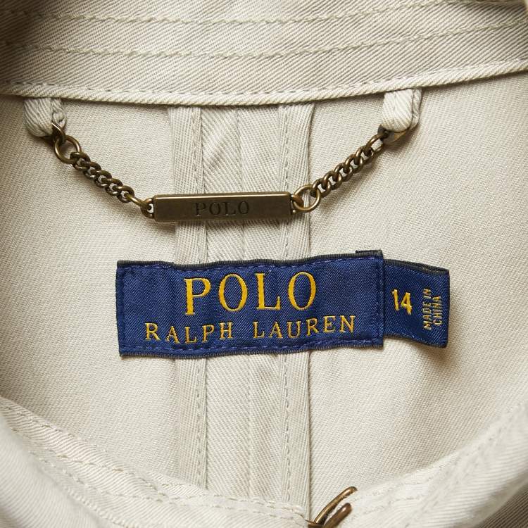 Pre Owned Polo Ralph Lauren Beige Lyocell Trench Coat XL