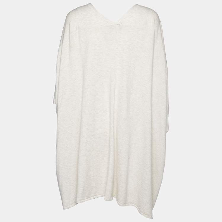 Pre Owned Polo Ralph Lauren Cream Knit Open Front Shrug L