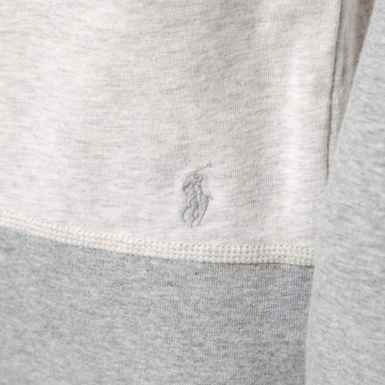 مملوكة مسبقًا Polo Ralph Lauren Light Grey Cotton Crew Neck Long Sleeve T-Shirt M
