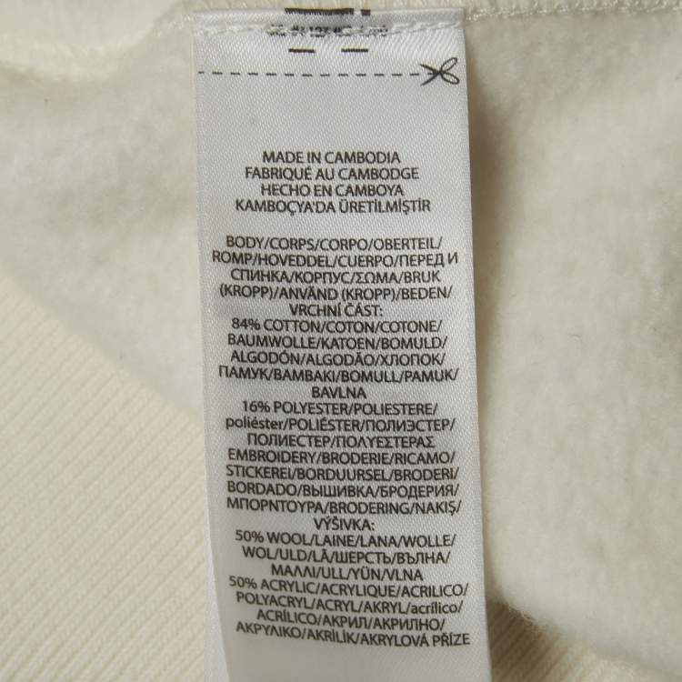 Pre Owned Polo Ralph Lauren White Bear Print Cotton-Blend Sweatshirt M